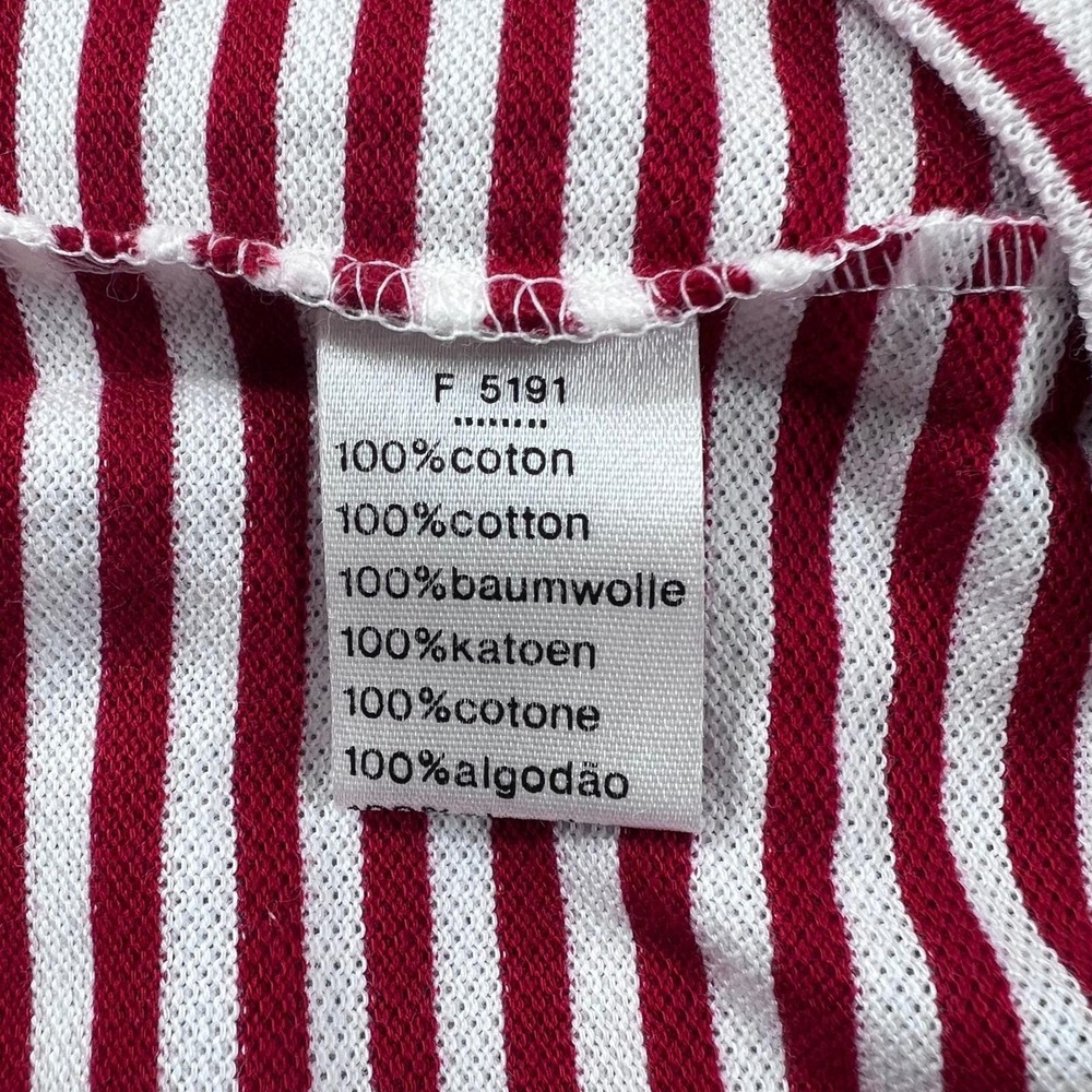 Lacoste Polo Shirt US Men 4XL (EU/3XL) Red White Striped Short Sleeve Cotton - Picture 6 of 10